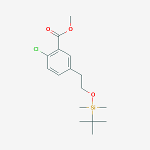 molecular formula C16H25ClO3Si B2798166 Methyl 5-(2-((tert-butyldimethylsilyl)oxy)ethyl)-2-chlorobenzoate CAS No. 1911653-45-6