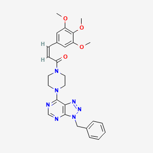 (Z)-1-(4-(3-benzyl-3H-[1,2,3]triazolo[4,5-d]pyrimidin-7-yl)piperazin-1-yl)-3-(3,4,5-trimethoxyphenyl)prop-2-en-1-one
