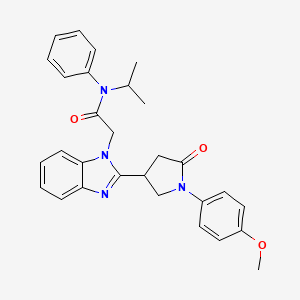 2-[2-[1-(4-methoxyphenyl)-5-oxopyrrolidin-3-yl]benzimidazol-1-yl]-N-phenyl-N-propan-2-ylacetamide