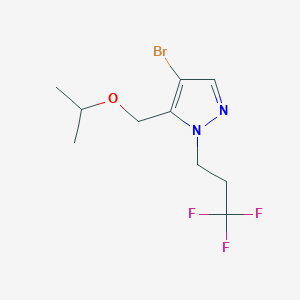 molecular formula C10H14BrF3N2O B2798175 4-bromo-5-(isopropoxymethyl)-1-(3,3,3-trifluoropropyl)-1H-pyrazole CAS No. 1856058-94-0
