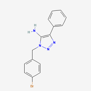 molecular formula C15H13BrN4 B2798189 1-(4-Bromobenzyl)-4-phenyl-1H-1,2,3-triazol-5-ylamine CAS No. 885950-28-7