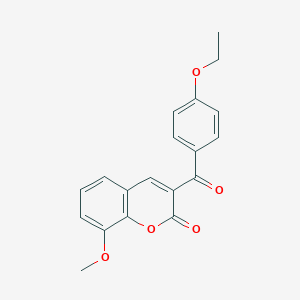 molecular formula C19H16O5 B2798218 3-(4-ethoxybenzoyl)-8-methoxy-2H-chromen-2-one CAS No. 2320267-92-1