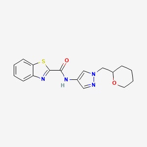 N-(1-((tetrahydro-2H-pyran-2-yl)methyl)-1H-pyrazol-4-yl)benzo[d]thiazole-2-carboxamide