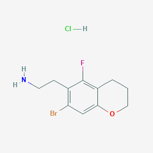 2-(7-Bromo-5-fluoro-3,4-dihydro-2H-chromen-6-yl)ethanamine;hydrochloride