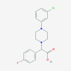 2-(4-(3-Chlorophenyl)piperazin-1-yl)-2-(4-fluorophenyl)acetic acid