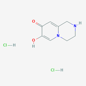 molecular formula C8H12Cl2N2O2 B2798240 7-羟基-1,2,3,4-四氢吡啶并[1,2-a]吡嗪-8-酮；二盐酸盐 CAS No. 2418667-90-8