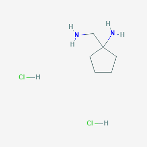 molecular formula C6H16Cl2N2 B2798245 1-(Aminomethyl)cyclopentan-1-amine dihydrochloride CAS No. 123194-04-7; 5062-66-8