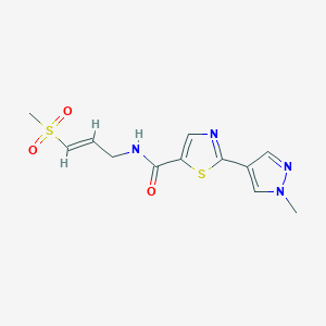 2-(1-Methylpyrazol-4-yl)-N-[(E)-3-methylsulfonylprop-2-enyl]-1,3-thiazole-5-carboxamide