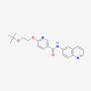 molecular formula C21H23N3O3 B2798250 6-(2-(叔丁氧基)乙氧基)-N-(喹啉-6-基)烟酰胺 CAS No. 2034470-90-9