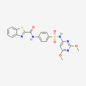 molecular formula C20H17N5O5S2 B2798251 N-(4-(N-(2,6-二甲氧基嘧啶-4-基)磺酰氨基)苯基)苯并[d]噻唑-2-甲酰胺 CAS No. 329227-21-6