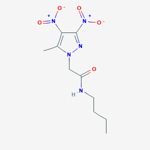 molecular formula C10H15N5O5 B2798257 N-butyl-2-(5-methyl-3,4-dinitropyrazol-1-yl)acetamide CAS No. 353455-13-7