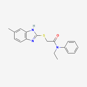 molecular formula C18H19N3OS B2798258 N-乙基-2-[(6-甲基-1H-苯并咪唑-2-基)硫代]-N-苯基乙酰胺 CAS No. 474072-45-2