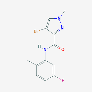 molecular formula C12H11BrFN3O B279826 4-bromo-N-(5-fluoro-2-methylphenyl)-1-methyl-1H-pyrazole-3-carboxamide 