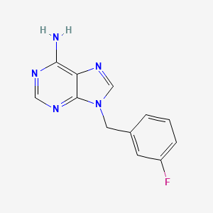 molecular formula C12H10FN5 B2798268 9-[(3-fluorophenyl)methyl]-9H-purin-6-amine CAS No. 1406612-50-7