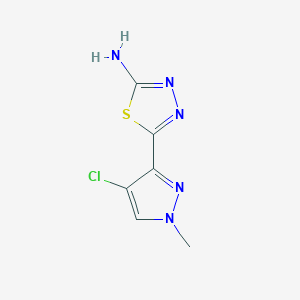 molecular formula C6H6ClN5S B2798270 5-(4-Chloro-1-methyl-1H-pyrazol-3-yl)-1,3,4-thiadiazol-2-amine CAS No. 1946823-64-8