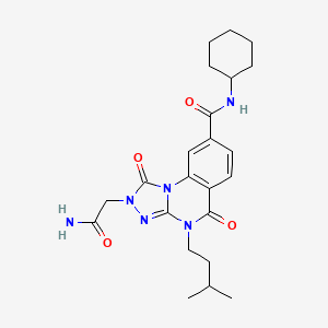 2-(2-amino-2-oxoethyl)-N-cyclohexyl-4-(3-methylbutyl)-1,5-dioxo-1,2,4,5-tetrahydro[1,2,4]triazolo[4,3-a]quinazoline-8-carboxamide