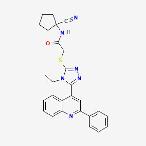 N-(1-cyanocyclopentyl)-2-[[4-ethyl-5-(2-phenylquinolin-4-yl)-1,2,4-triazol-3-yl]sulfanyl]acetamide