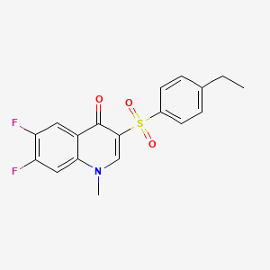 molecular formula C18H15F2NO3S B2798285 3-((4-ethylphenyl)sulfonyl)-6,7-difluoro-1-methylquinolin-4(1H)-one CAS No. 902618-52-4