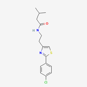 molecular formula C16H19ClN2OS B2798286 N-[2-[2-(4-chlorophenyl)-1,3-thiazol-4-yl]ethyl]-3-methylbutanamide CAS No. 946375-54-8