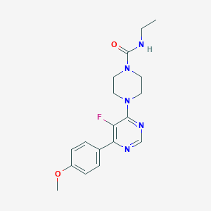 molecular formula C18H22FN5O2 B2798293 N-Ethyl-4-[5-fluoro-6-(4-methoxyphenyl)pyrimidin-4-yl]piperazine-1-carboxamide CAS No. 2380170-09-0