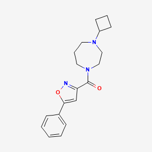 molecular formula C19H23N3O2 B2798295 (4-环丁基-1,4-二氮杂庚烷-1-基)(5-苯基异噁唑-3-基)甲酮 CAS No. 2194843-99-5