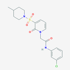 N-(3-chlorophenyl)-2-{3-[(4-methylpiperidin-1-yl)sulfonyl]-2-oxo-1,2-dihydropyridin-1-yl}acetamide