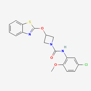 molecular formula C18H16ClN3O3S B2798300 3-(benzo[d]thiazol-2-yloxy)-N-(5-chloro-2-methoxyphenyl)azetidine-1-carboxamide CAS No. 1797848-16-8