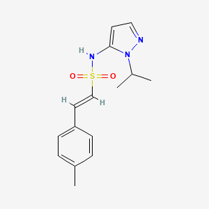 molecular formula C15H19N3O2S B2798319 (E)-2-(4-甲基苯基)-N-(2-异丙基吡唑-3-基)乙烯磺酰胺 CAS No. 1385618-69-8