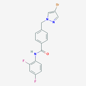 4-[(4-bromo-1H-pyrazol-1-yl)methyl]-N-(2,4-difluorophenyl)benzamide