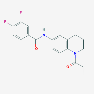 molecular formula C19H18F2N2O2 B2798326 3,4-difluoro-N-(1-propionyl-1,2,3,4-tetrahydroquinolin-6-yl)benzamide CAS No. 954024-04-5