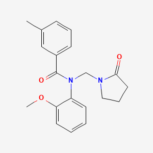 N-(2-methoxyphenyl)-3-methyl-N-((2-oxopyrrolidin-1-yl)methyl)benzamide