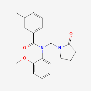 N-(2-methoxyphenyl)-3-methyl-N-[(2-oxopyrrolidin-1-yl)methyl]benzamide