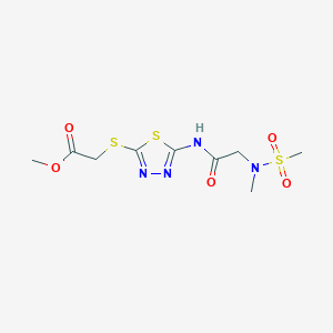methyl 2-((5-(2-(N-methylmethylsulfonamido)acetamido)-1,3,4-thiadiazol-2-yl)thio)acetate