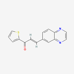 molecular formula C15H10N2OS B2798351 3-(6-Quinoxalinyl)-1-(2-thienyl)-2-propen-1-one CAS No. 488823-23-0