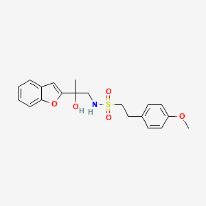 molecular formula C20H23NO5S B2798354 N-(2-(苯并呋喃-2-基)-2-羟基丙基)-2-(4-甲氧基苯基)乙烷磺酰胺 CAS No. 2034270-35-2