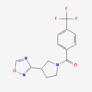 (3-(1,2,4-Oxadiazol-3-yl)pyrrolidin-1-yl)(4-(trifluoromethyl)phenyl)methanone