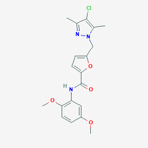 5-[(4-chloro-3,5-dimethyl-1H-pyrazol-1-yl)methyl]-N-(2,5-dimethoxyphenyl)-2-furamide