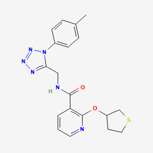 2-((tetrahydrothiophen-3-yl)oxy)-N-((1-(p-tolyl)-1H-tetrazol-5-yl)methyl)nicotinamide