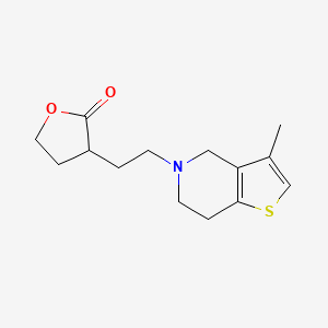 molecular formula C14H19NO2S B2798366 3-[2-(3-Methyl-6,7-dihydro-4H-thieno[3,2-c]pyridin-5-yl)ethyl]oxolan-2-one CAS No. 2137944-27-3