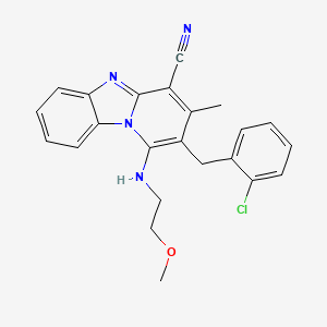 2-(2-Chlorobenzyl)-1-[(2-methoxyethyl)amino]-3-methylpyrido[1,2-a]benzimidazole-4-carbonitrile
