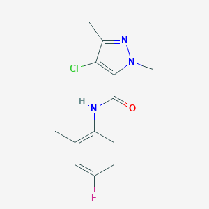 molecular formula C13H13ClFN3O B279837 4-chloro-N-(4-fluoro-2-methylphenyl)-1,3-dimethyl-1H-pyrazole-5-carboxamide 