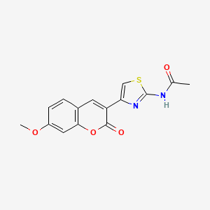molecular formula C15H12N2O4S B2798373 N-[4-(7-methoxy-2-oxochromen-3-yl)-1,3-thiazol-2-yl]acetamide CAS No. 313956-43-3