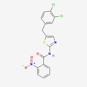 molecular formula C17H11Cl2N3O3S B2798384 N-[5-(3,4-dichlorobenzyl)-1,3-thiazol-2-yl]-2-nitrobenzamide CAS No. 304677-12-1