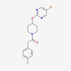 molecular formula C18H20BrN3O2 B2798387 1-[4-(5-Bromopyrimidin-2-yl)oxypiperidin-1-yl]-2-(4-methylphenyl)ethanone CAS No. 2380141-84-2