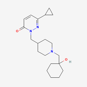 molecular formula C20H31N3O2 B2798401 6-Cyclopropyl-2-({1-[(1-hydroxycyclohexyl)methyl]piperidin-4-yl}methyl)-2,3-dihydropyridazin-3-one CAS No. 2097861-84-0