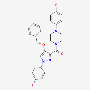 molecular formula C27H24F2N4O2 B2798404 (4-(苄氧基)-1-(4-氟苯基)-1H-吡唑-3-基)(4-(4-氟苯基)哌嗪-1-基)甲酮 CAS No. 1210851-52-7