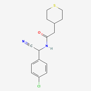molecular formula C15H17ClN2OS B2798407 N-[(4-chlorophenyl)(cyano)methyl]-2-(thian-4-yl)acetamide CAS No. 1444829-00-8