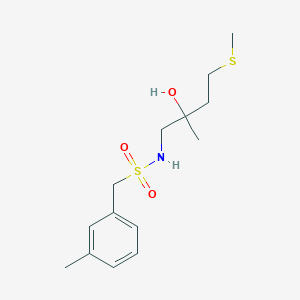 molecular formula C14H23NO3S2 B2798408 N-(2-hydroxy-2-methyl-4-(methylthio)butyl)-1-(m-tolyl)methanesulfonamide CAS No. 1396809-81-6