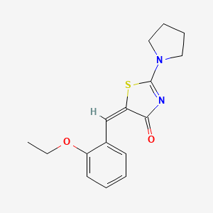 molecular formula C16H18N2O2S B2798413 (E)-5-(2-ethoxybenzylidene)-2-(pyrrolidin-1-yl)thiazol-4(5H)-one CAS No. 843617-03-8