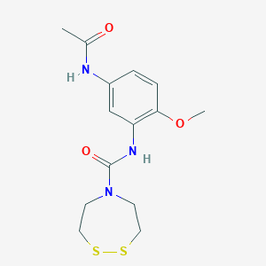 molecular formula C14H19N3O3S2 B2798465 N-(5-acetamido-2-methoxyphenyl)-1,2,5-dithiazepane-5-carboxamide CAS No. 1797392-63-2